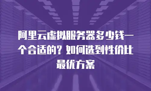 阿里云虚拟服务器多少钱一个合适的？如何选到性价比最优方案