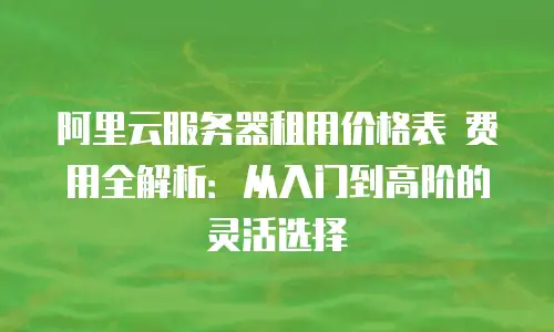 阿里云服务器租用价格表 费用全解析：从入门到高阶的灵活选择