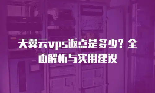 天翼云vps返点是多少？全面解析与实用建议