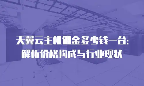 天翼云主机佣金多少钱一台：解析价格构成与行业现状