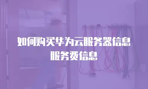 如何购买华为云服务器信息服务费信息