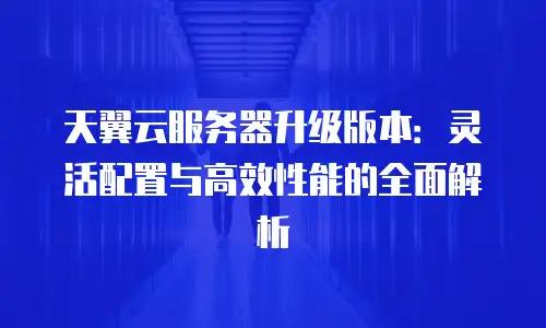 天翼云服务器升级版本：灵活配置与高效性能的全面解析