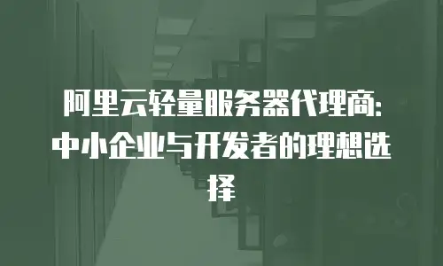 阿里云轻量服务器代理商：中小企业与开发者的理想选择