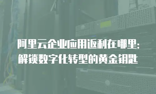 阿里云企业应用返利在哪里：解锁数字化转型的黄金钥匙