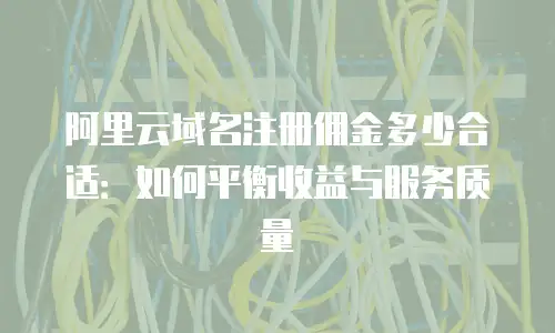 阿里云域名注册佣金多少合适：如何平衡收益与服务质量