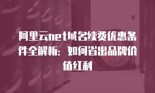阿里云net域名续费优惠条件全解析：如何省出品牌价值红利