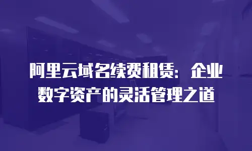 阿里云域名续费租赁：企业数字资产的灵活管理之道
