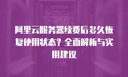 阿里云服务器续费后多久恢复使用状态？全面解析与实用建议