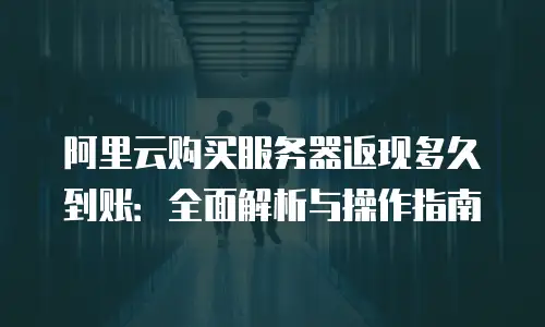 阿里云购买服务器返现多久到账：全面解析与操作指南