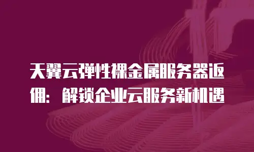 天翼云弹性裸金属服务器返佣：解锁企业云服务新机遇