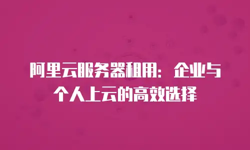 阿里云服务器租用：企业与个人上云的高效选择