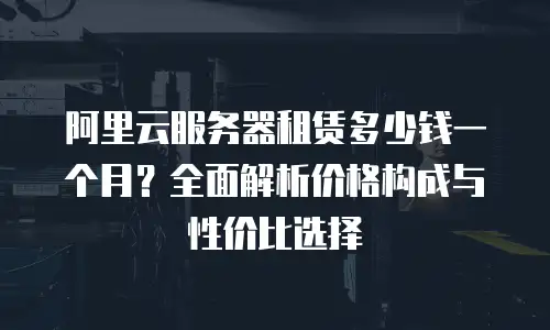 阿里云服务器租赁多少钱一个月？全面解析价格构成与性价比选择