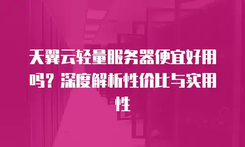 天翼云轻量服务器便宜好用吗？深度解析性价比与实用性