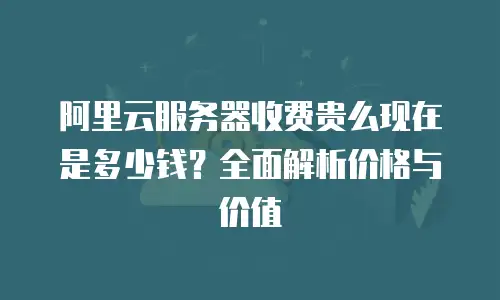 阿里云服务器收费贵么现在是多少钱？全面解析价格与价值