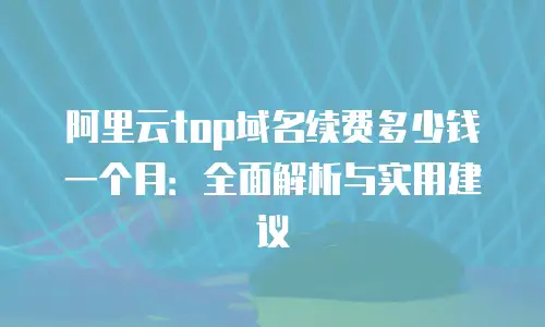 阿里云top域名续费多少钱一个月：全面解析与实用建议