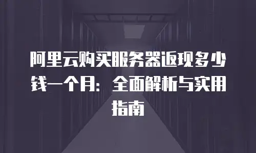 阿里云购买服务器返现多少钱一个月：全面解析与实用指南