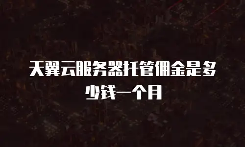 天翼云服务器托管佣金是多少钱一个月