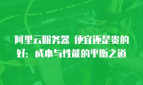 阿里云服务器 便宜还是贵的好：成本与性能的平衡之道