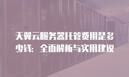 天翼云服务器托管费用是多少钱：全面解析与实用建议