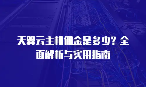 天翼云主机佣金是多少？全面解析与实用指南