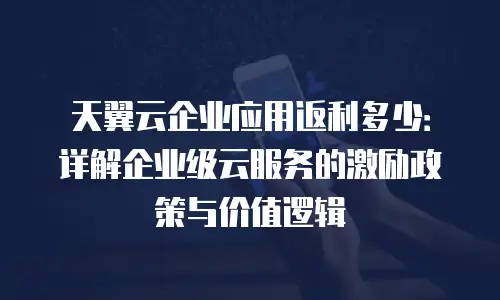 天翼云企业应用返利多少：详解企业级云服务的激励政策与价值逻辑