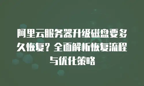 阿里云服务器升级磁盘要多久恢复？全面解析恢复流程与优化策略