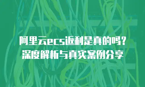 阿里云ecs返利是真的吗？深度解析与真实案例分享