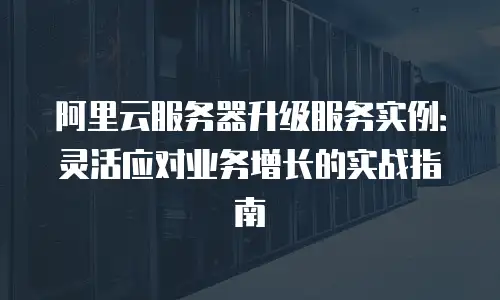 阿里云服务器升级服务实例：灵活应对业务增长的实战指南
