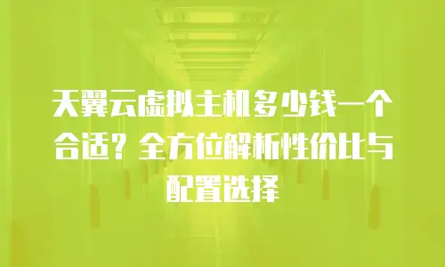 天翼云虚拟主机多少钱一个合适？全方位解析性价比与配置选择