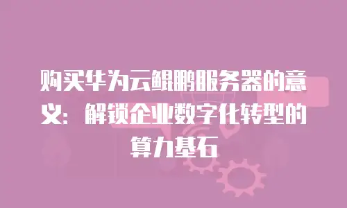购买华为云鲲鹏服务器的意义：解锁企业数字化转型的算力基石