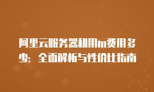 阿里云服务器租用m费用多少：全面解析与性价比指南