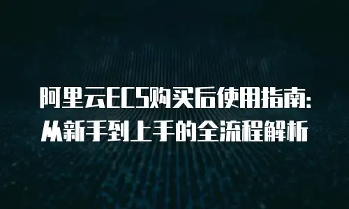 阿里云ECS购买后使用指南：从新手到上手的全流程解析