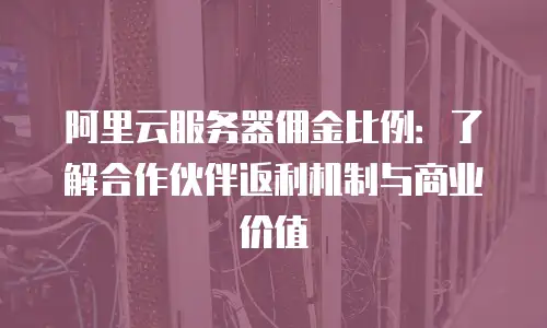 阿里云服务器佣金比例：了解合作伙伴返利机制与商业价值