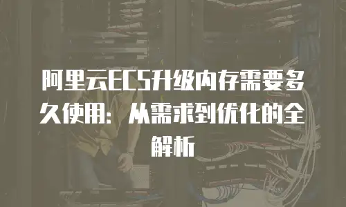 阿里云ECS升级内存需要多久使用：从需求到优化的全解析