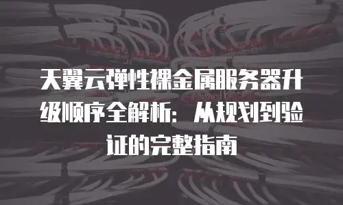 天翼云弹性裸金属服务器升级顺序全解析：从规划到验证的完整指南