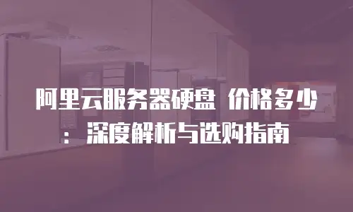 阿里云服务器硬盘 价格多少：深度解析与选购指南