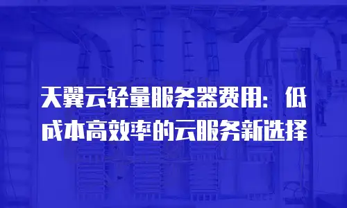 天翼云轻量服务器费用：低成本高效率的云服务新选择