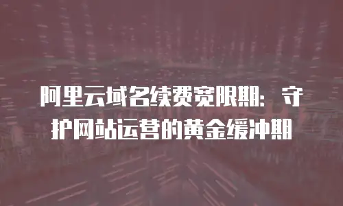 阿里云域名续费宽限期：守护网站运营的黄金缓冲期