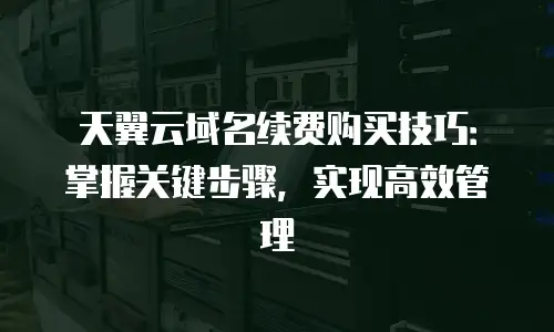 天翼云域名续费购买技巧：掌握关键步骤，实现高效管理