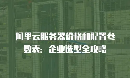 阿里云服务器价格和配置参数表：企业选型全攻略