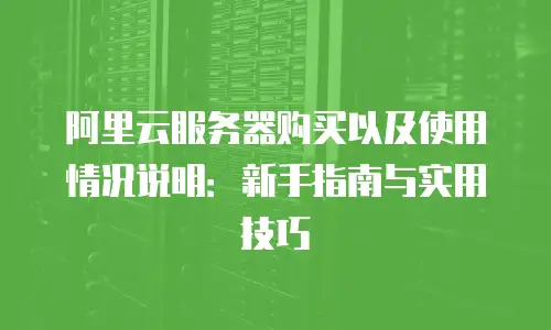 阿里云服务器购买以及使用情况说明：新手指南与实用技巧