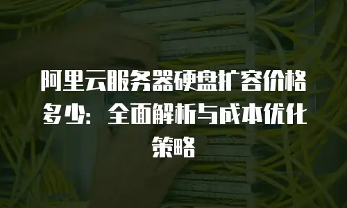 阿里云服务器硬盘扩容价格多少：全面解析与成本优化策略
