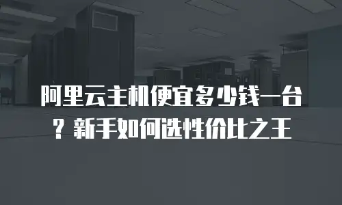 阿里云主机便宜多少钱一台？新手如何选性价比之王