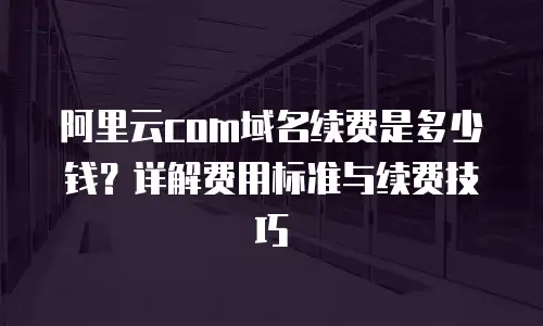 阿里云com域名续费是多少钱？详解费用标准与续费技巧