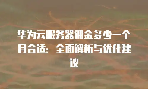华为云服务器佣金多少一个月合适：全面解析与优化建议