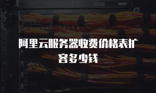 阿里云服务器收费价格表扩容多少钱