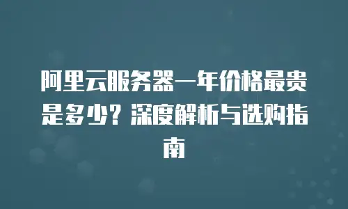 阿里云服务器一年价格最贵是多少？深度解析与选购指南