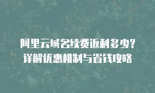 阿里云域名续费返利多少？详解优惠机制与省钱攻略