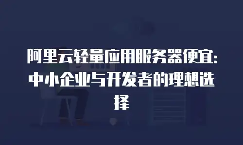 阿里云轻量应用服务器便宜：中小企业与开发者的理想选择