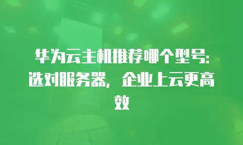 华为云主机推荐哪个型号：选对服务器，企业上云更高效